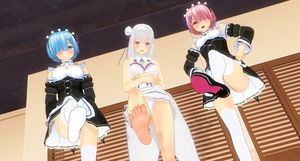 Rem, Ram and Emilia Feets (Re：ゼロから始める異世界生活)
