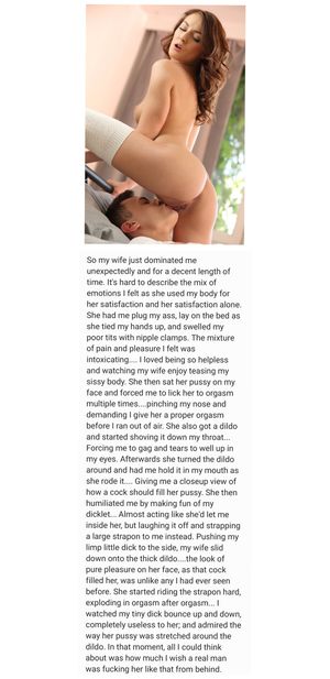 Dominated and used by my wife