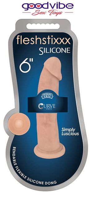 6 Inch Fleshstixxx Silicone Dildo W-o Balls – Vanilla