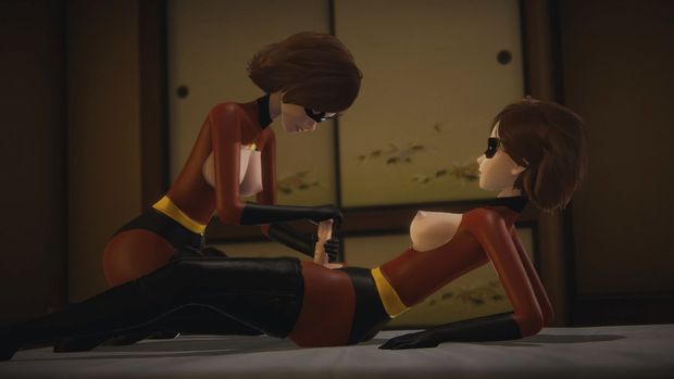 Helen Parr gets creampied by her futa clone - The Incredibles Inspired