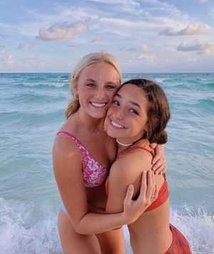 Two cute beach babes