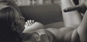 No hands cumshot on tits and belly