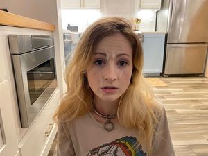 Facial in the kitchen.