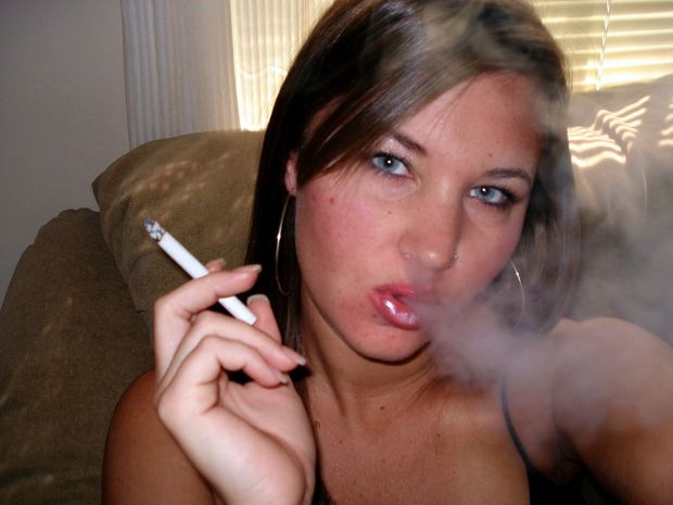 Sexy teen slut having a smoke!