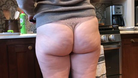 Ass Cheeks in Thong - Cellulite Slut Mom Cooks