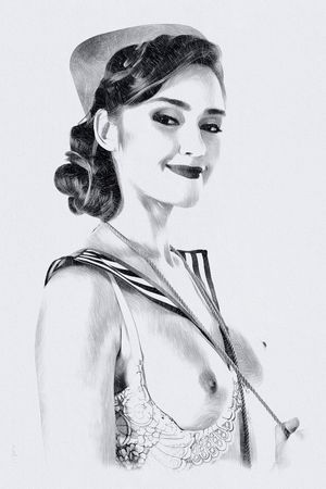 Black and white cartoon