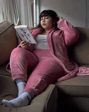 Cute Chubby in a Pink Bathrope