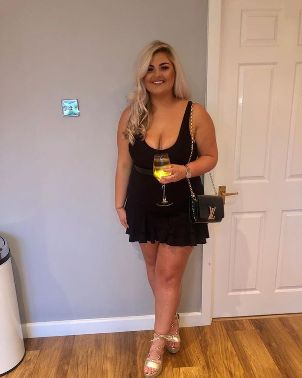 Cute Chubby Blonde Wearing A Little Black Dress