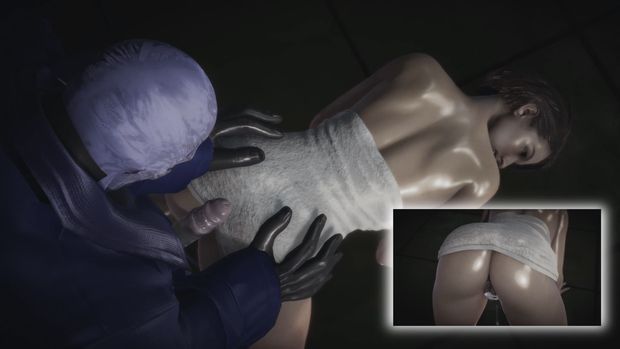 Jill Valentine squirts when Nemezis puts a vibrator up her ass - Resident Evil Porn