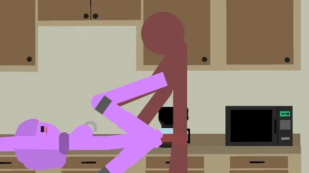 stick sex in the kitchen