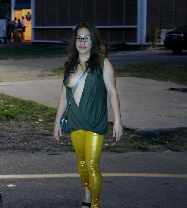 Flashing a boob on Saturday Night!
