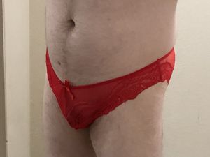 My husband in panties, you can barely even tell he has a dick at all it’s so tiny!