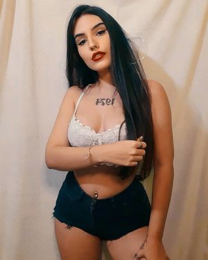 Brunette in White Lingerie