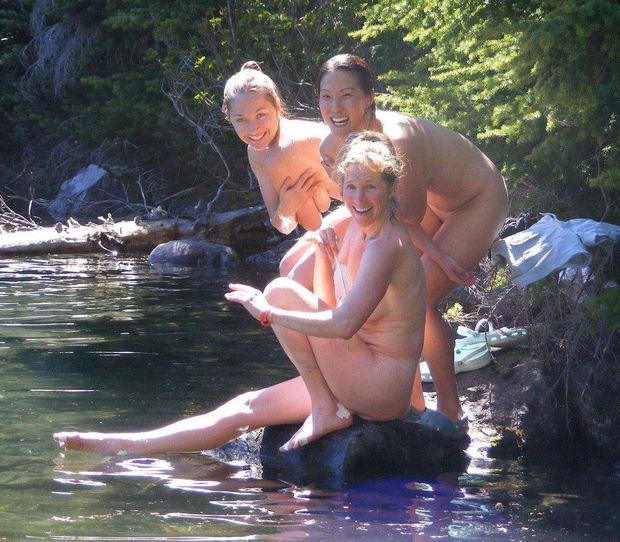Friends by the lake