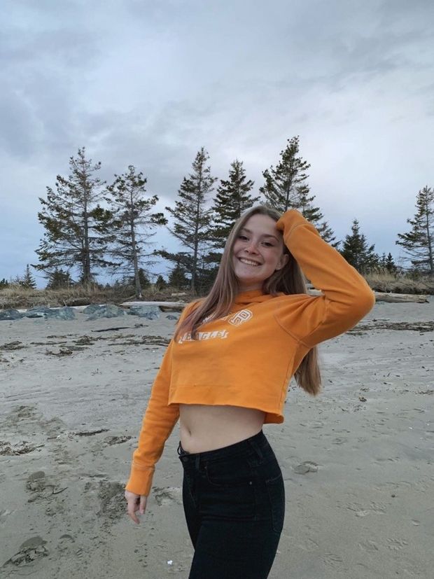 blonde teen posing