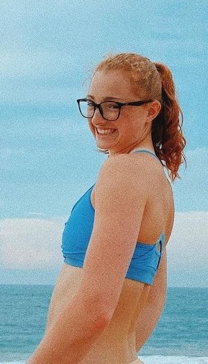 cute redhead teen at the beach