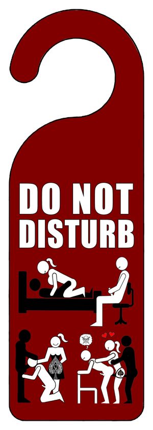 We actually printed this and made a door hanger to use in hotels, LOL