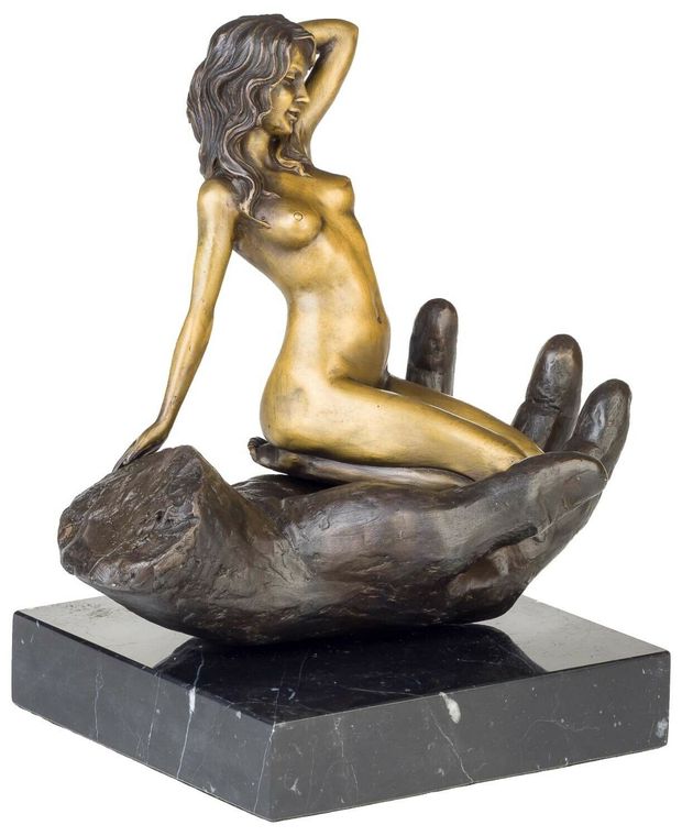 Immagine 5 - Scultura signora in bronzo anticato figura statua 23cm