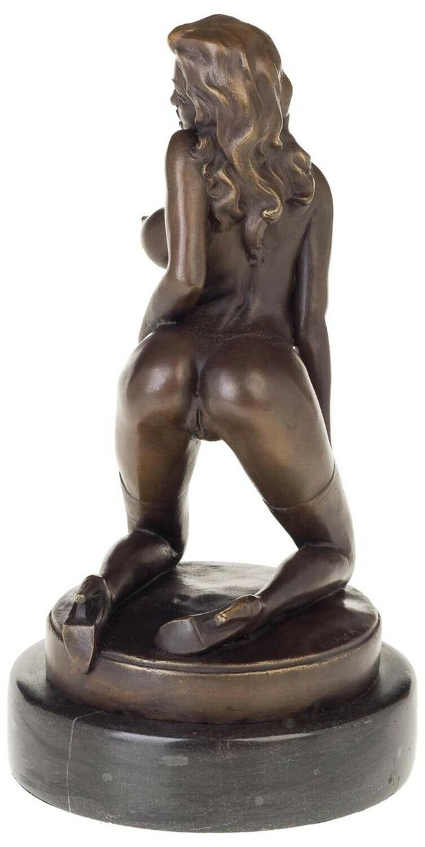 Immagine 3 - Scultura erotismo arte in bronzo anticato figura statue 32cm