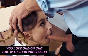 Professor Keiran Lee throat fucks his submissive student Kristen Scott, part 2
