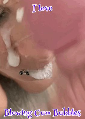 Me Blowing a cumbubble while getting a facial!!