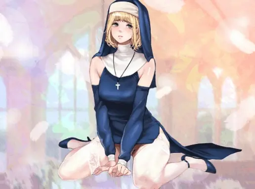 Blonde slut nun