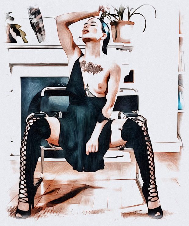 Flashing boob hotty art
