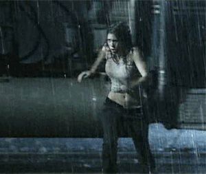 Jessica bouncing tits in the rain