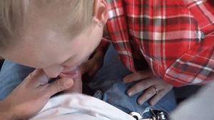 Blowjob in train cum eatng