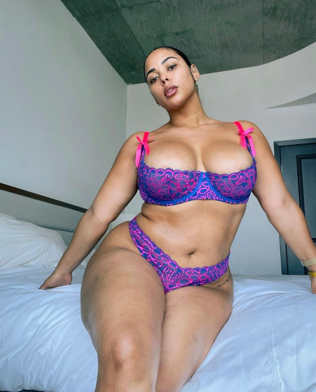 The Beautiful Tabria Majors looking sexy in her Purple bra and panties