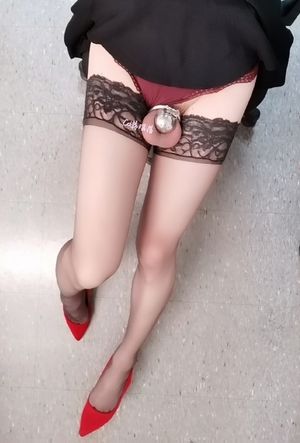 sexy caged sissy