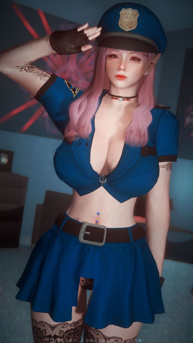 Pink Haired babe erotic cop fantasy 3