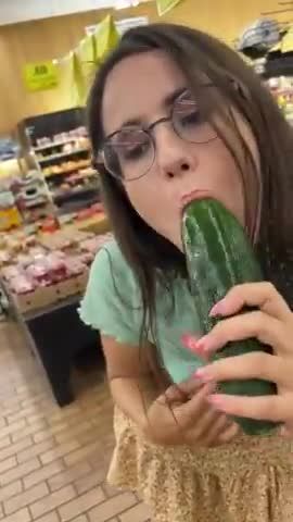 Checking the freshness of the cucumber ????