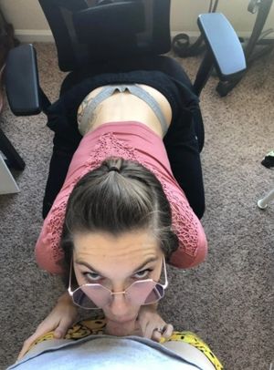 Wonderful angle to watch her suck dick