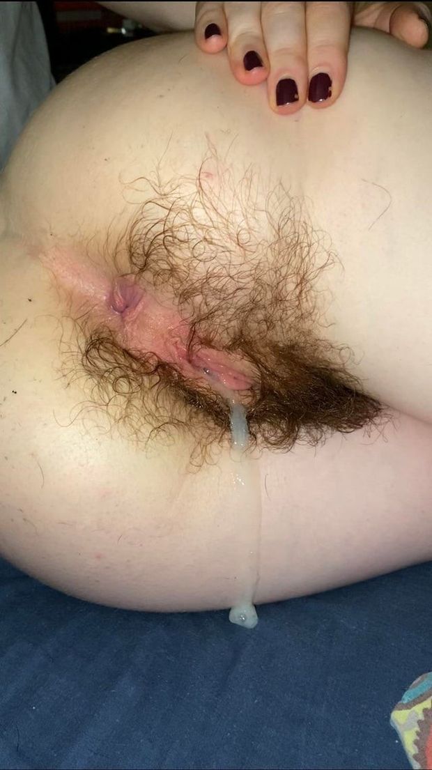 Hairy ass + a creampie