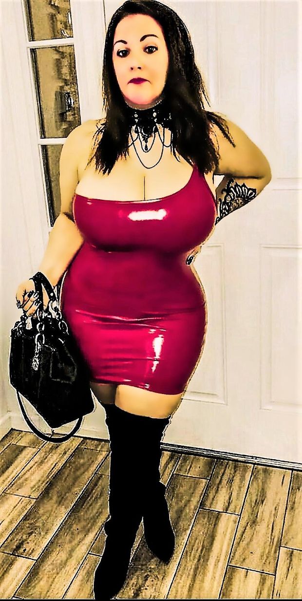 dressed in red latex julie Johnson