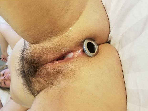 Dripping cum with hollow plug