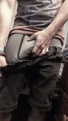 Hard cock in tight underwear