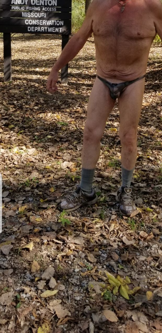 Bulging in tight thong in public.