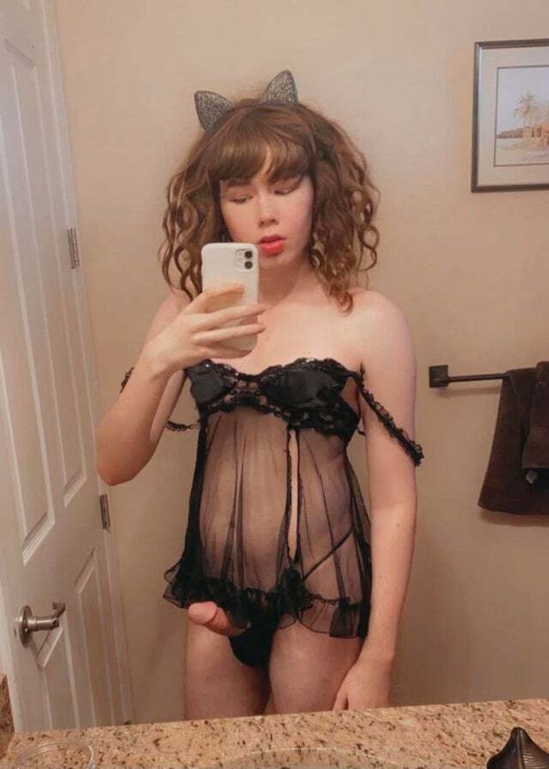 in my stepmom’s lingerie