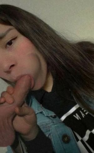 Brunette teen sporting a cheek bulge