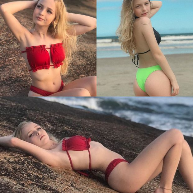 Teen knows men look at her