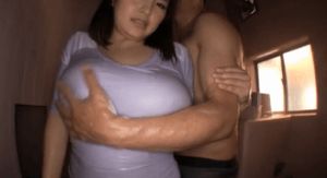 Rubbing the MILF's wet chest