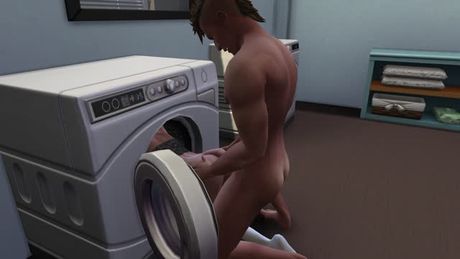 Helping her with the washing XD