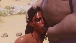 Big Ass Slut blowjobs to Fat Man