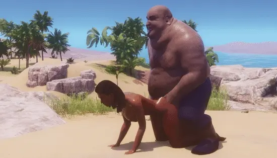 Big Ass Slut fucked from beind by a Fat Man