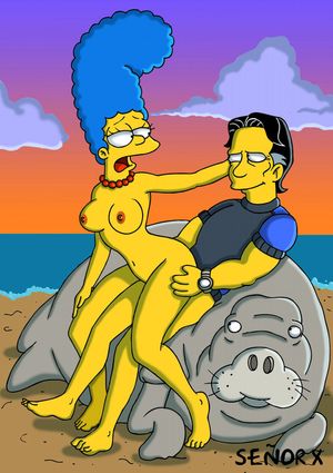 Cartoon Porn - Hot milf Marge fucking on the beach