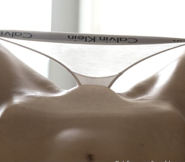 Yoga in bed with Noasana wearing CK thong