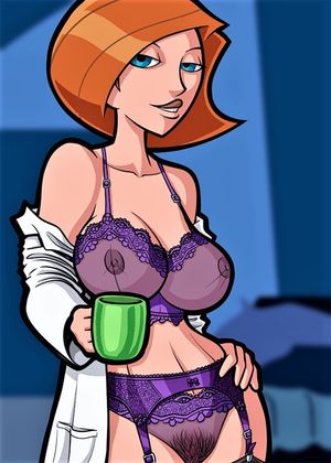 Sexy see through lingerie on redhead babe