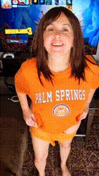 showing off her big perky tits